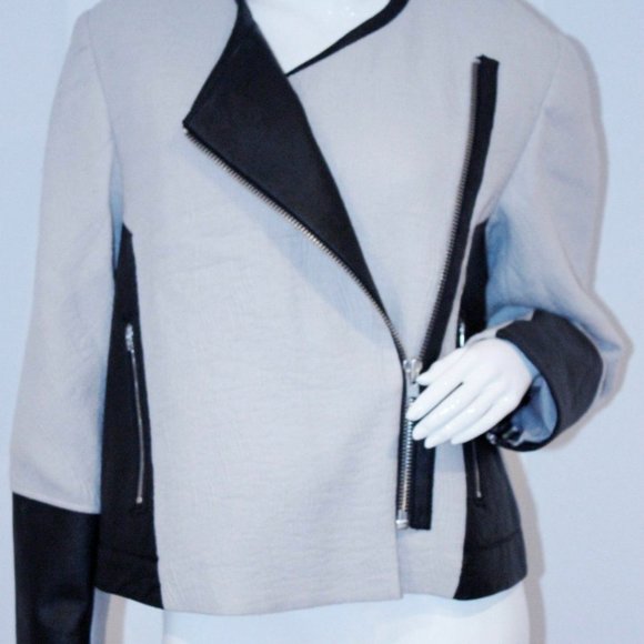 HELMUT  LANG Jacket JACQUARD Zip LEATHER Moto - Picture 8 of 8